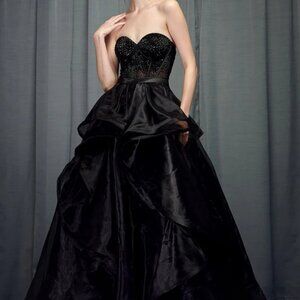 Strapless formal ball gown.Quencenara.prom party pageant black,pink,blue,purple